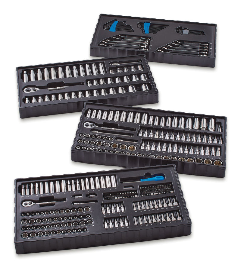 Socket Set, 350-pc, SAE / Metric, CRV, Nickel-Chrome Plating F5928