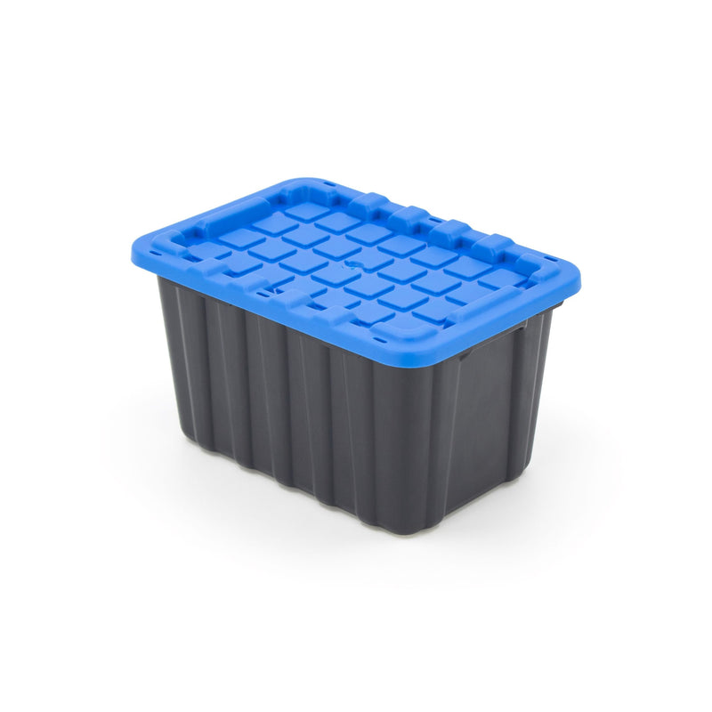 Tiny Heavy Duty Stackable Storage Tote with Lid, Black R0164