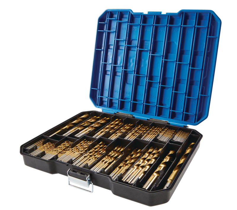 Titanium Drill Bit Set for Wood, Metal, Plastic, 230-pc D7529