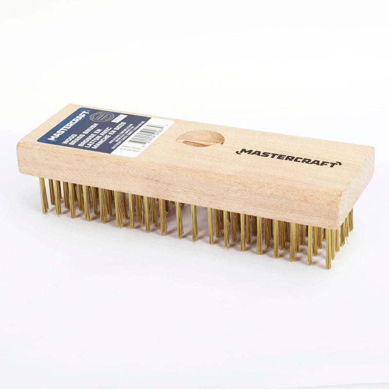 Wood & Brass Wire Block Brush Cleans/Removes Paint, Rust & Dirt From Metal W8808