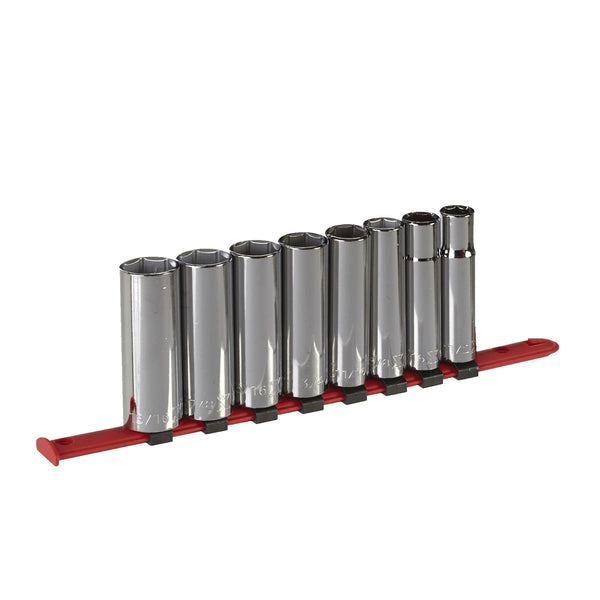 1/2-in Drive 6 Pt. Deep Socket Set, SAE, Nickel-Chrome Plating, 8-pc O8106