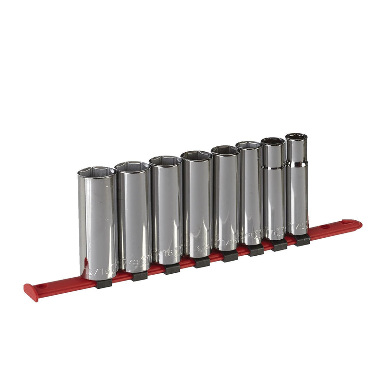 1/2-in Drive 6 Pt. Deep Socket Set, SAE, Nickel-Chrome Plating, 8-pc O8106