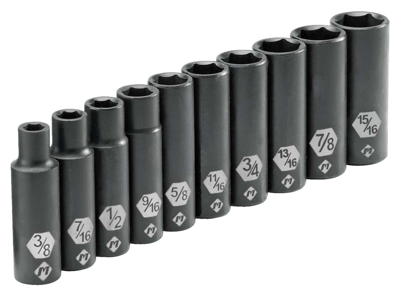 1/2-in Drive Deep Impact Socket Set, SAE, 10-pc U2333
