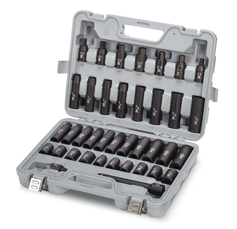 1/2-in Drive Professional Grade Impact Socket Set, 38-pc, CRMO D2644