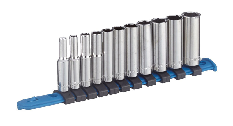 1/4-in Drive Deep Socket Set 11-pc, CRV, Nickel-Chrome Plating V351