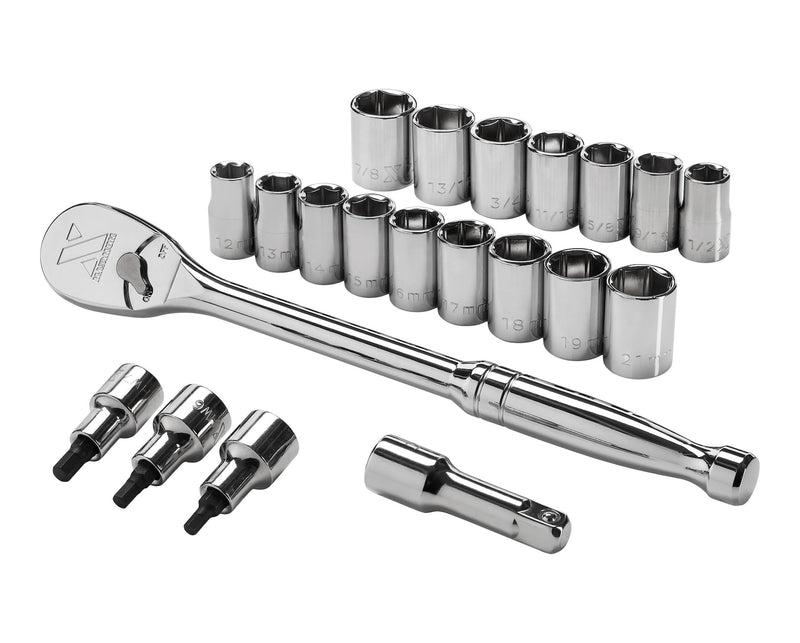 21 Piece 1/2" Drive Metric Socket Set S3907