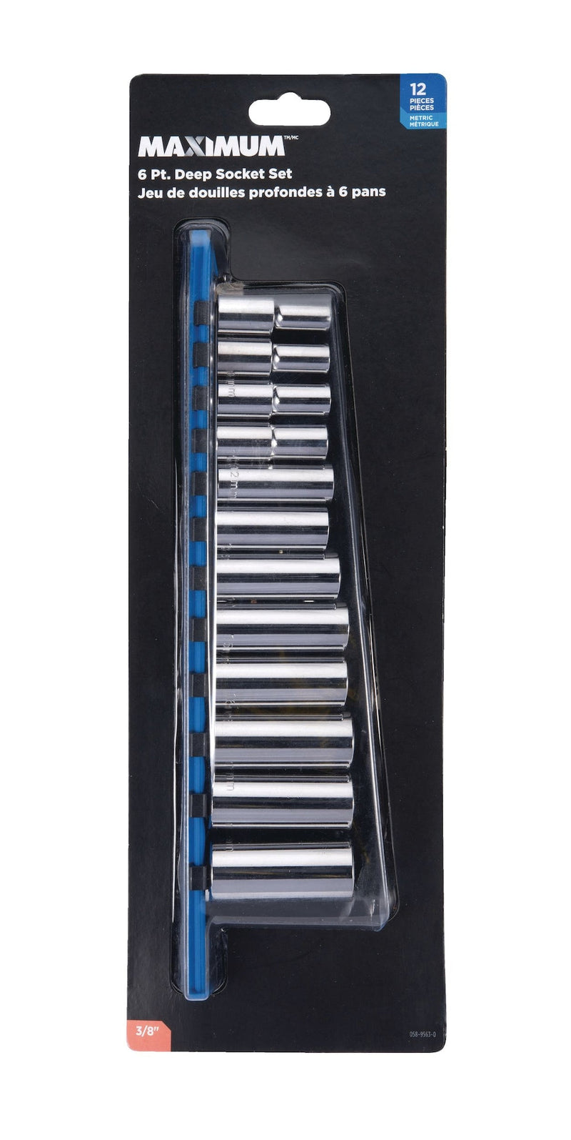 3/8-in Drive Deep Socket Set 12-pc, Metric, CRV, Nickel-Chrome Plating H2605