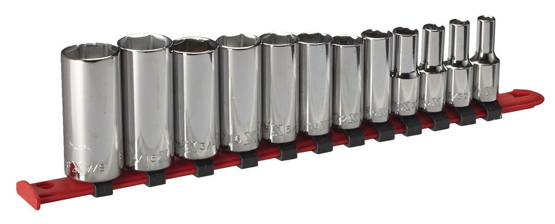 3/8-in Drive Deep Socket Set 12-pc, SAE, CRV, Nickel-Chrome Plating D0256