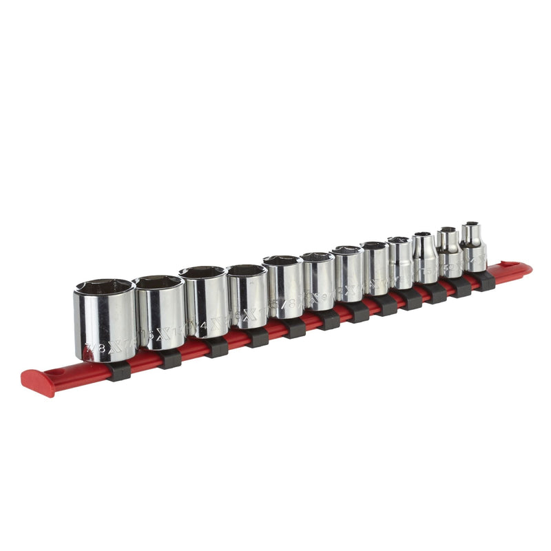 3/8-in Drive Regular Socket Set 12-pc, SAE, CRV, Nickel-Chrome Plating B3825