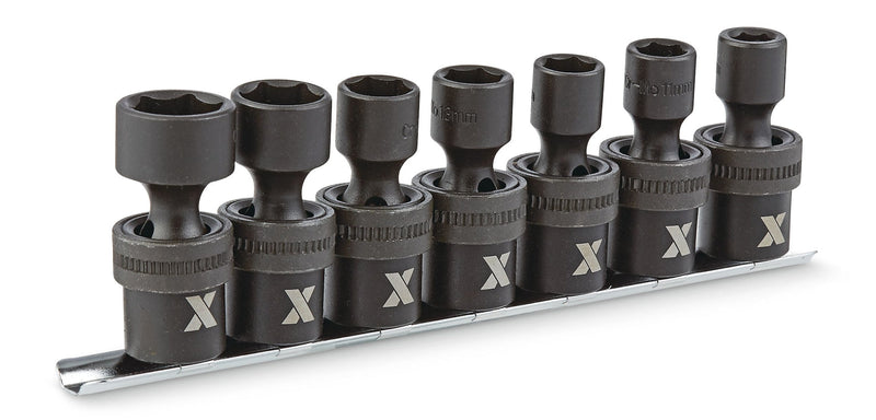 3/8-in Drive Swivel Impact Socket Set, 7-pc, Metric, CRMO J3168