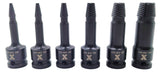 6 Piece 1/2" Drive Impact Screw Extractor Rail
