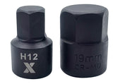 9 Piece Impact Stubby Bit Socket Rail Hex Metric