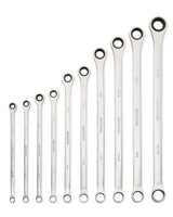 Extra-Long Double Box-End Ratcheting Wrench Set, SAE, 10-pk