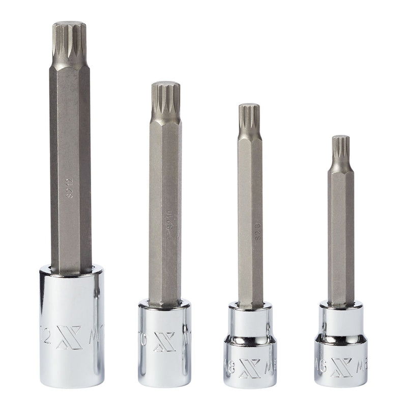 Extra Long Shank Triple Square Bit Socket Set, 4-pc Z4939