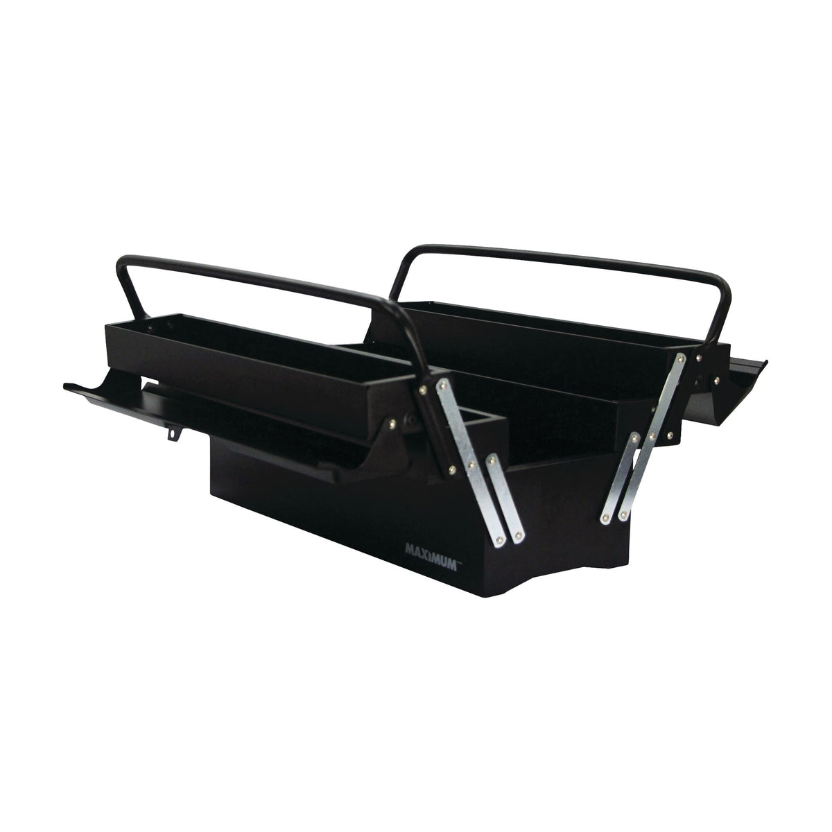 Portable 5-Tray Cantilever Tool Box, Black, 21-in