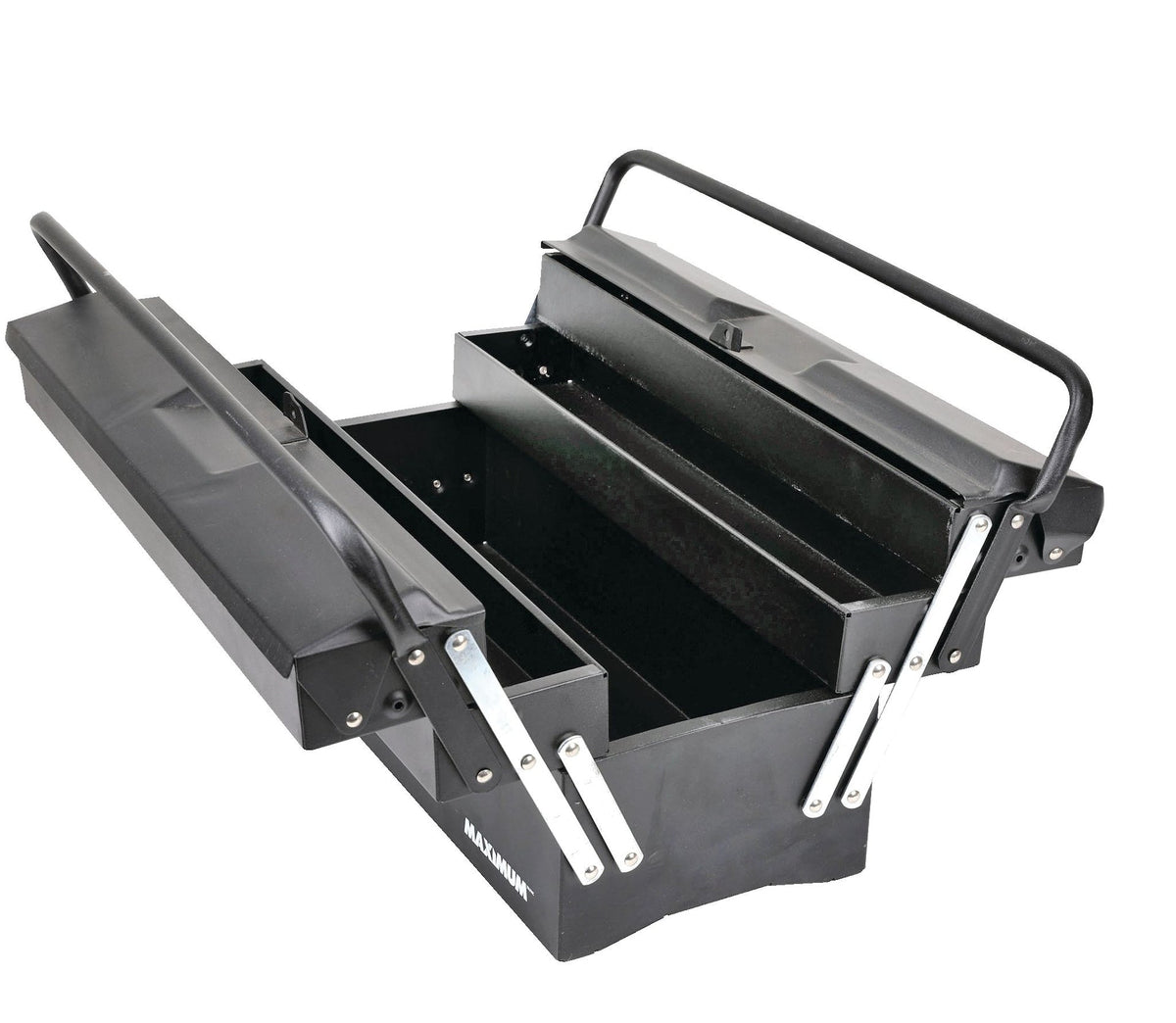 Portable 5-Tray Cantilever Tool Box, Black, 21-in