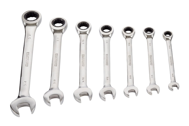 Ratcheting Wrench Set, SAE, Nickel-Chrome Plating, 7-pc L2260