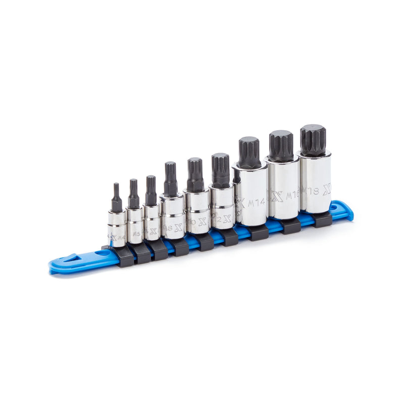 Triple Square Socket Set, Polished Nickel Plating, 9-pc B1763