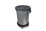Universal Commercial Heavy-Duty Resin Garbage Can Dolly, Black