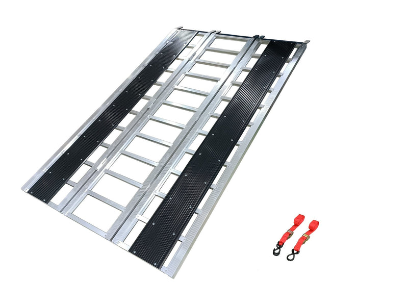 Aluminum Tri-Panel Folding Aluminum Loading Ramp, Non-Slip & Stable Base, 85 x 54-in, 1500-lb F8596