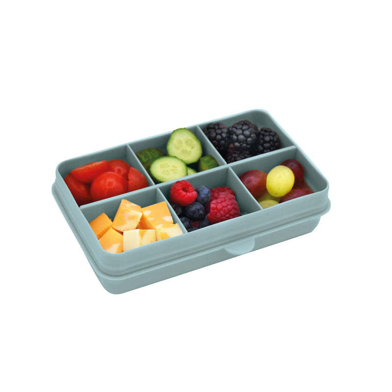 Mini Divided Snackle Box, Food Storage Container with 6 Compartments, Sage K0672