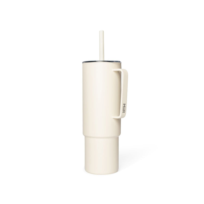 Stainless Steel Insulated All Day Straw Cup with Handle, Sandstone White, 32-oz X9966