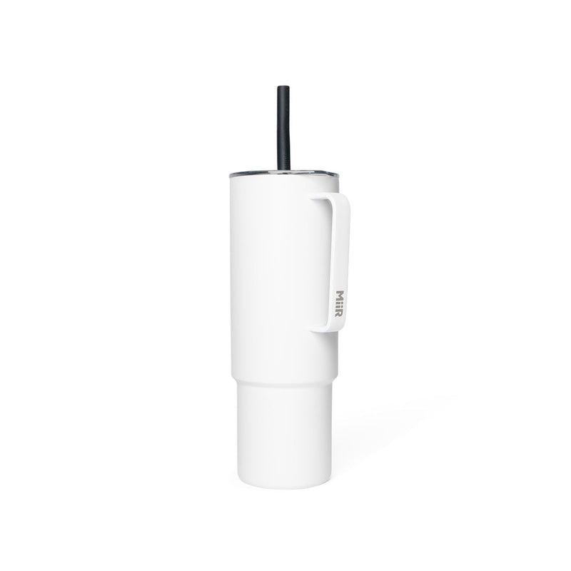 Stainless Steel Insulated All Day Straw Cup with Handle, White, 32-oz B7395