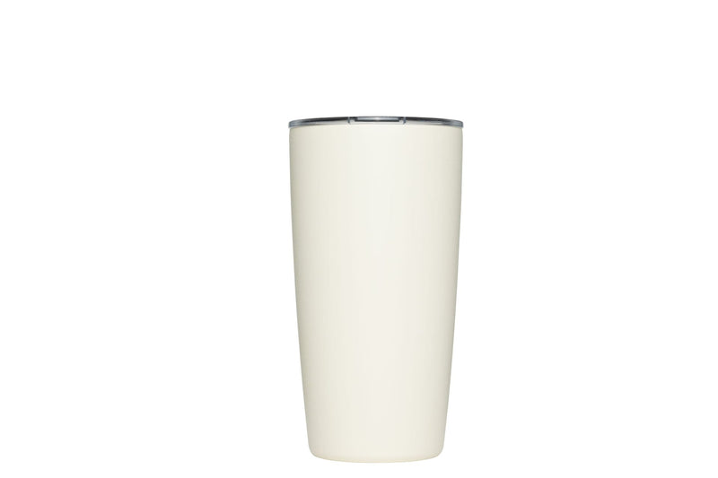 Stainless Steel Insulated Travel Tumbler with Press-Fit Slide Lid, Sandstone White, 16-oz R0978