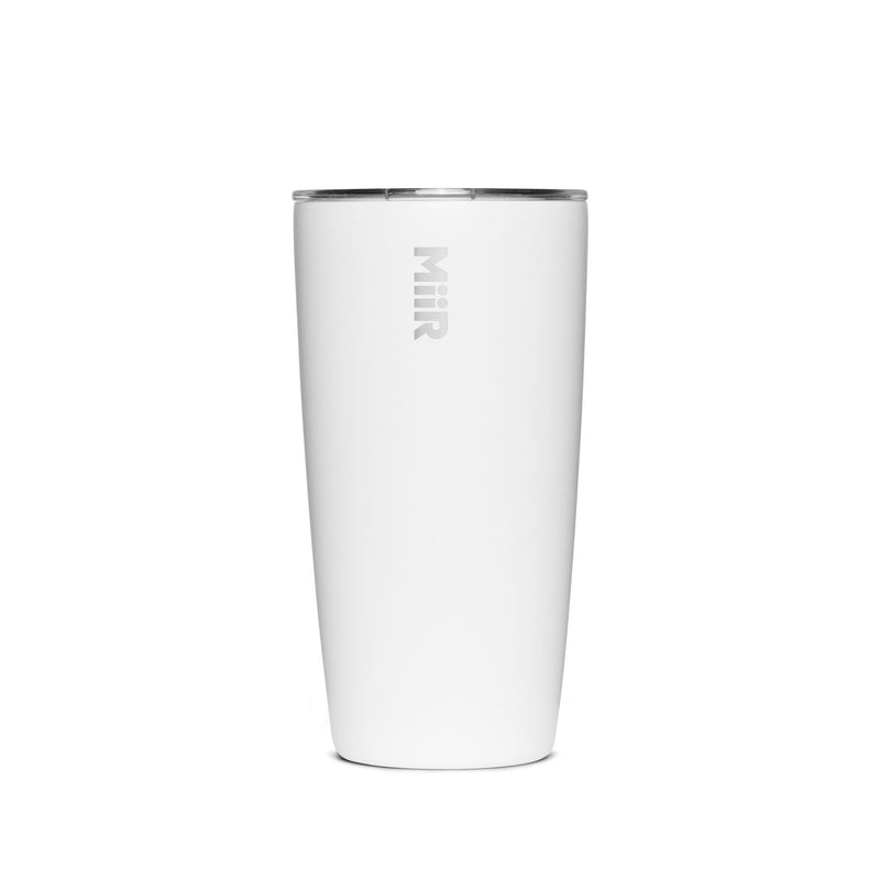 Stainless Steel Insulated Travel Tumbler with Press-Fit Slide Lid, White, 16-oz C2853