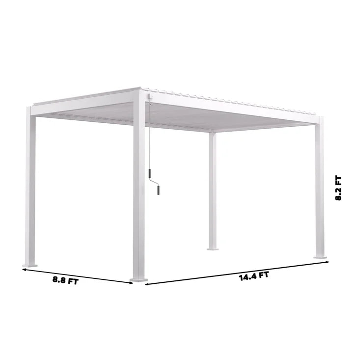 Mirador 8.8 ft. x 14.4 ft. Adjustable Louvered Aluminum Pergola M1332