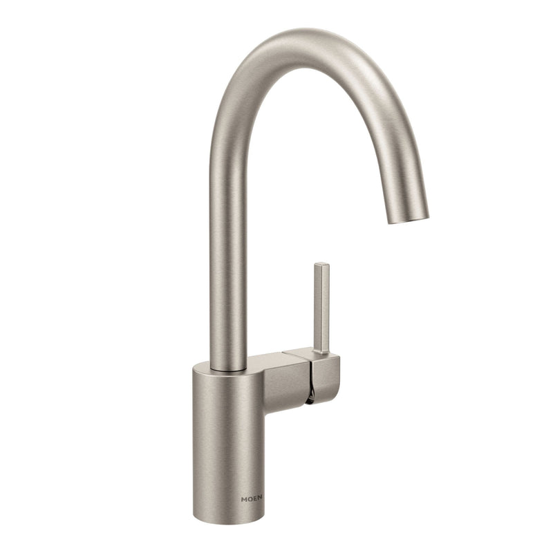 Align Single Handle High Arc Modern Pull Down Sprayer Kitchen Faucet, Stainless Steel B1994