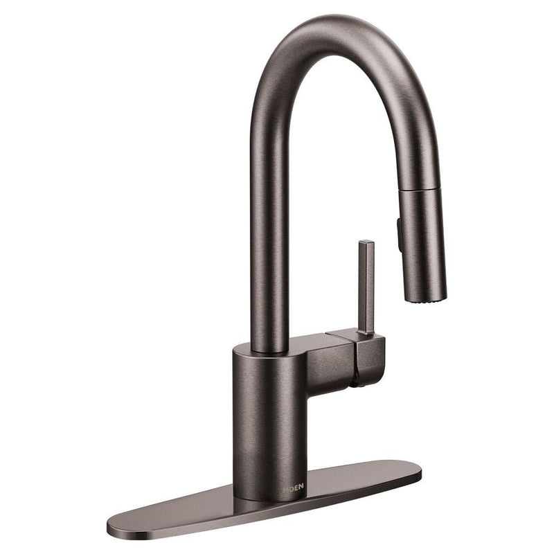 Align Single Handle High Arc Pull Down Spot-Resist Sprayer Kitchen Faucet with Power Clean, Black Stainless Steel K3030