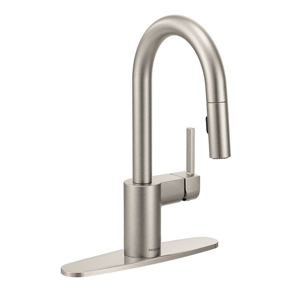 Align Single Handle High Arc Pull Down Sprayer Kitchen Faucet, Stainless Steel D7386
