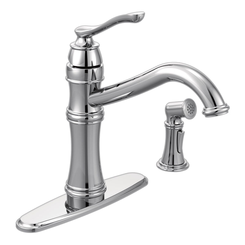 Belfield Single Handle High Arc Kitchen Faucet with Side Sprayer, Chrome Y6550