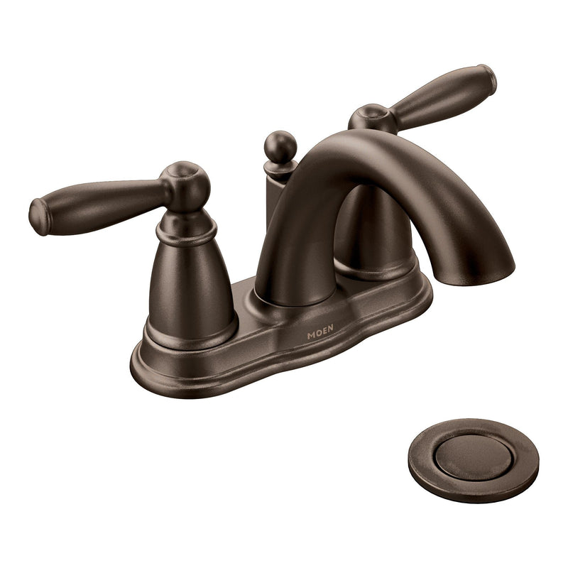 Brantford Double Handle Low Arc 4-in Centerset Bathroom Sink Faucet, WaterSense Certified, Oil Rubbed Bronze I8344