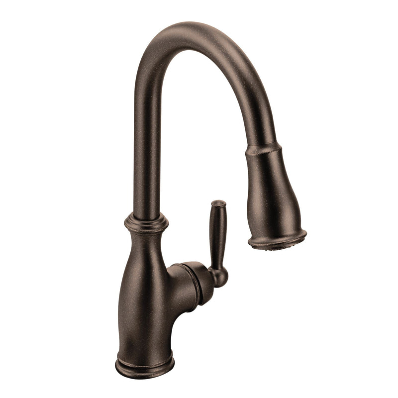 Brantford Single Handle High Arc Pull Down Kitchen Faucet with Power Clean, Oil Rubbed Bronze E3700