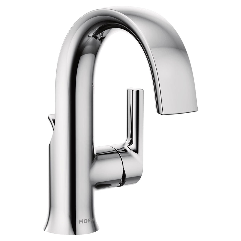 Doux Single Handle High Arc Bathroom Sink Faucet, Chrome O3244