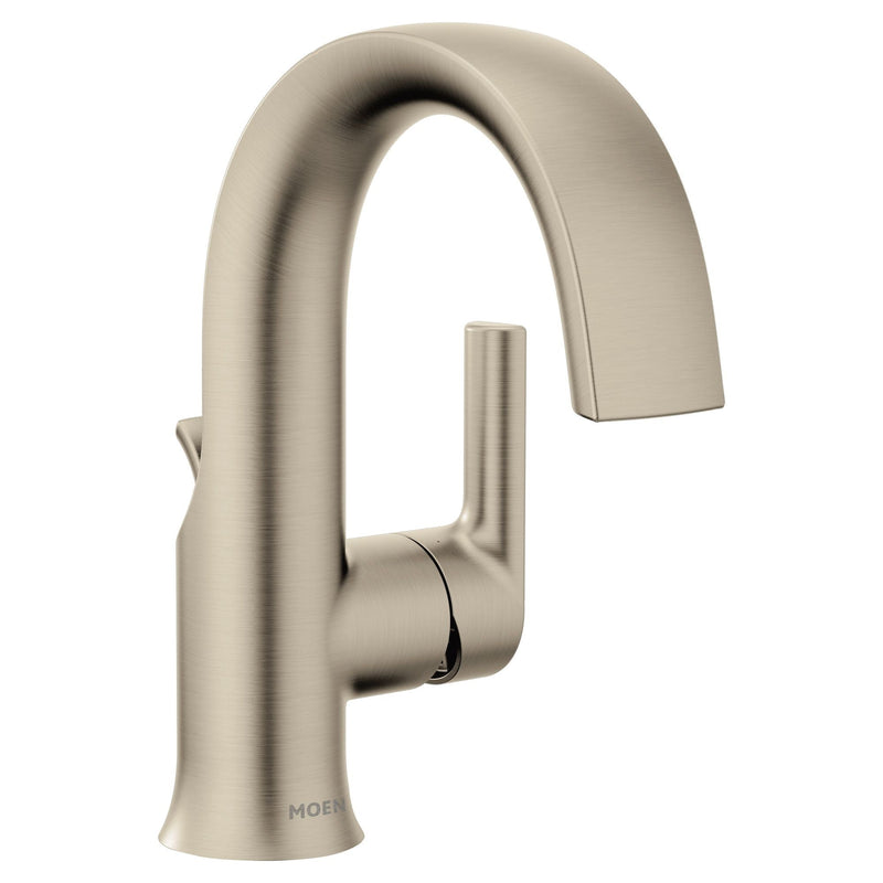 Doux Single Handle Single Hole Bathroom Sink Faucet, WaterSense Certified, Brushed Nickel A8691