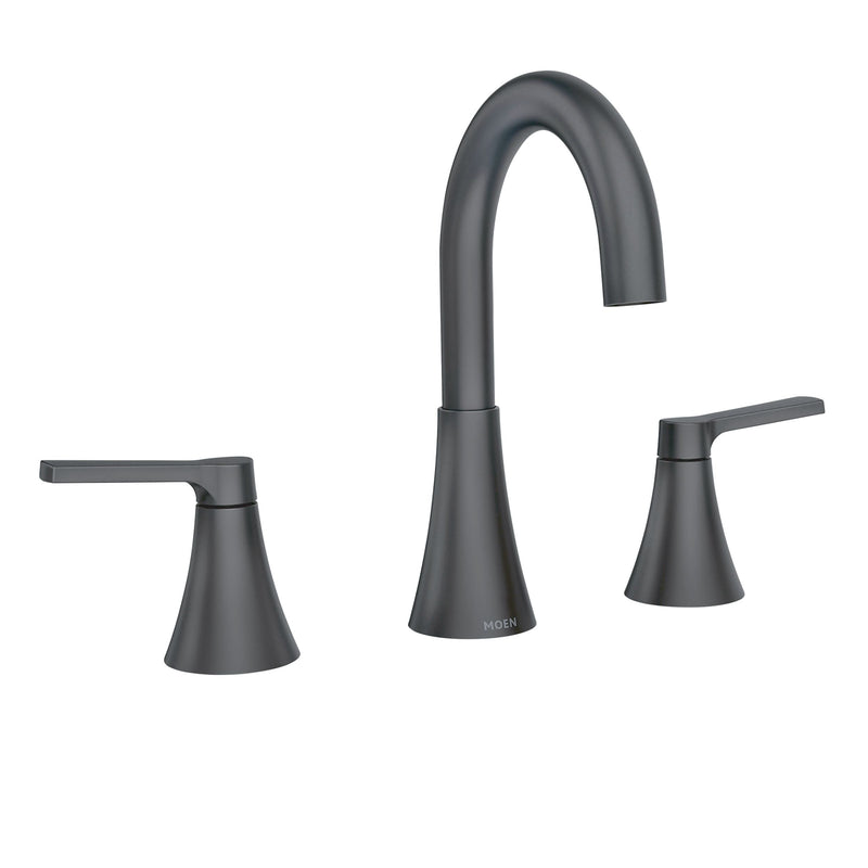 Mikah Double Handle Widspread Bathroom Faucet, Matte Black I8253