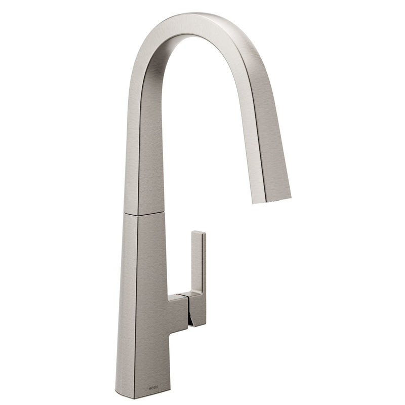 Nio U Single Handle High Arc Smart Pull Down Spot-Resist Sprayer Kitchen Faucet with Power Clean, Stainless Steel W9445