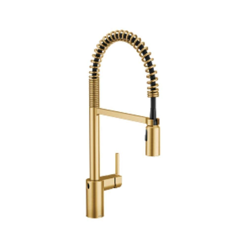 Single Handle Pull Down Kitchen Faucet with Wave & Power Clean, Brushed Gold W2725