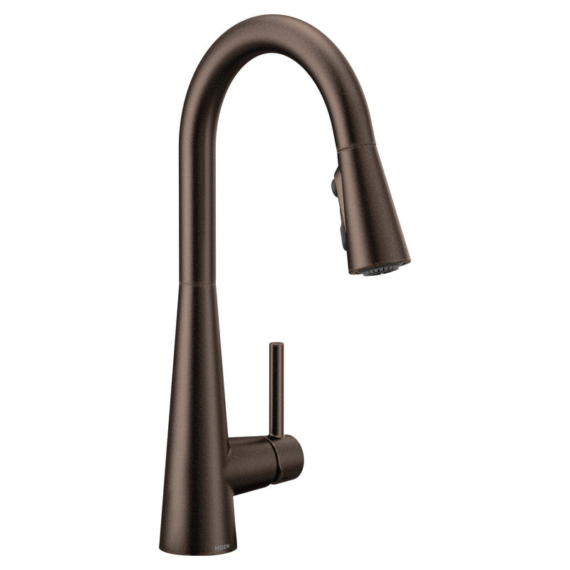 Sleek Single Handle High Arc Pull Down Kitchen Faucet, Oil Rubbed Bronze C6153