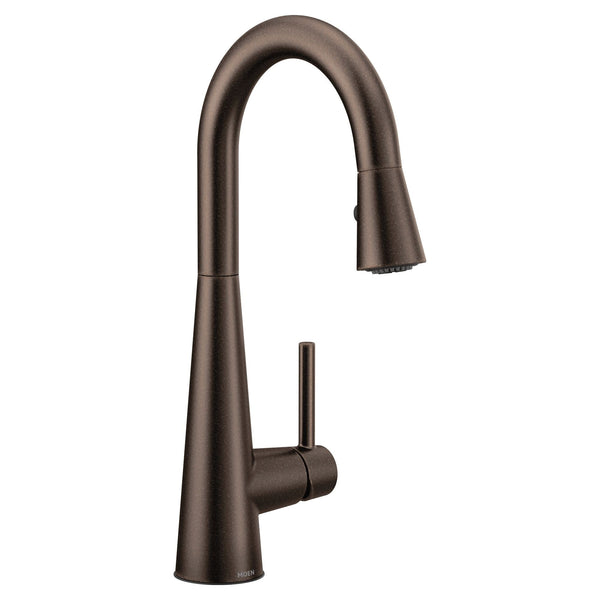 Sleek Single Handle High Arc Pull Down Sprayer Kitchen Faucet, Oil Rubbed Bronze S8303