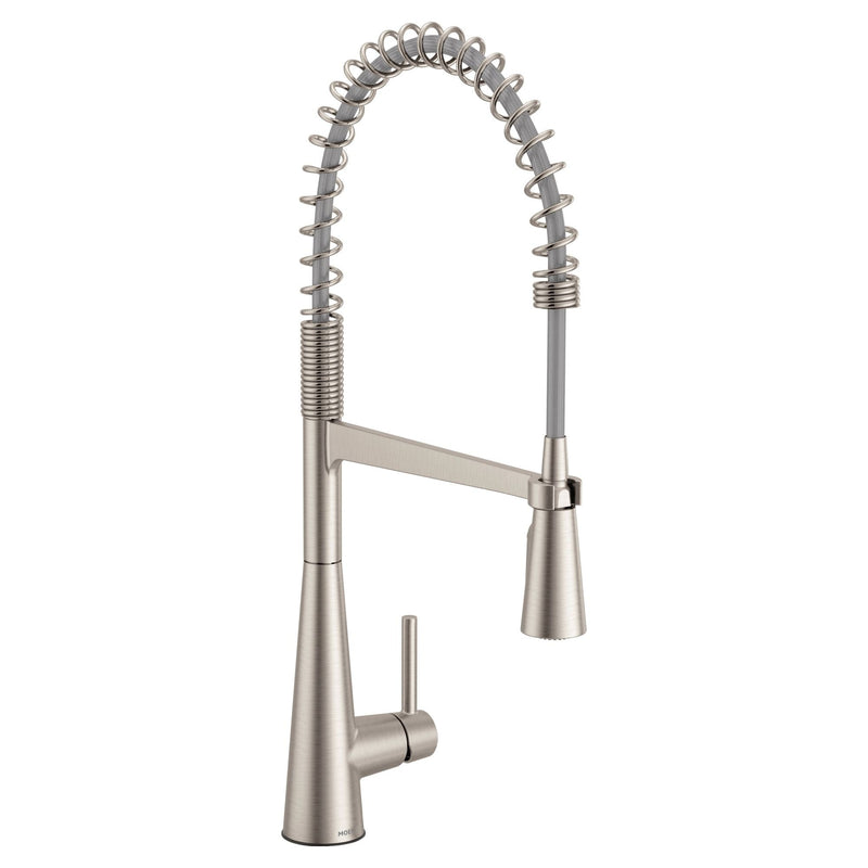 Sleek Single Handle Pre-Rinse Spring Pull Down Spot-Resist Kitchen Faucet, Stainless Steel Z8224