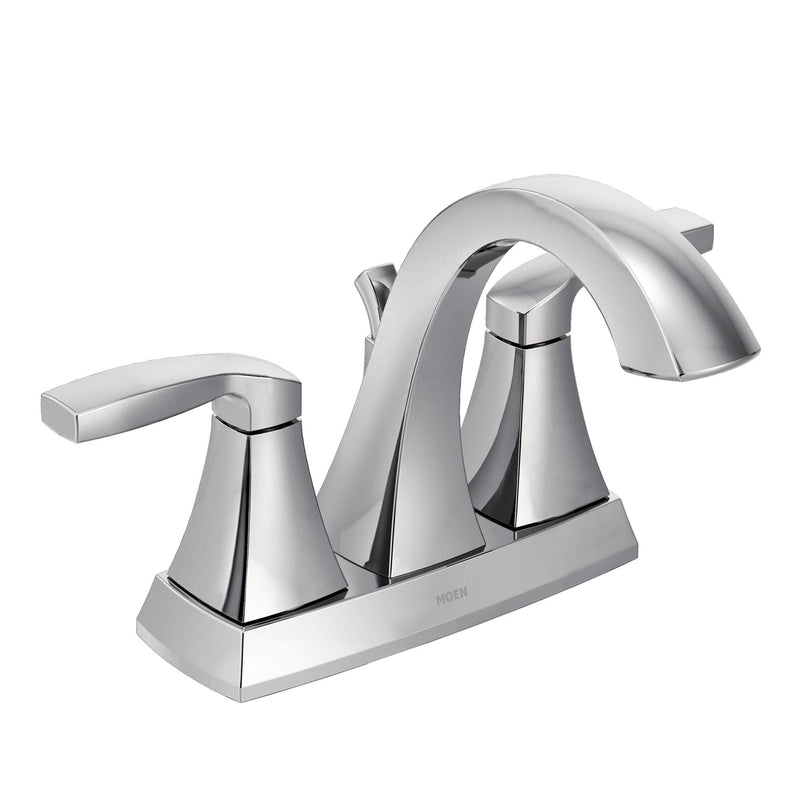 Voss Double Handle High Arc 4-in Centerset Bathroom Sink Faucet, Chrome S5438