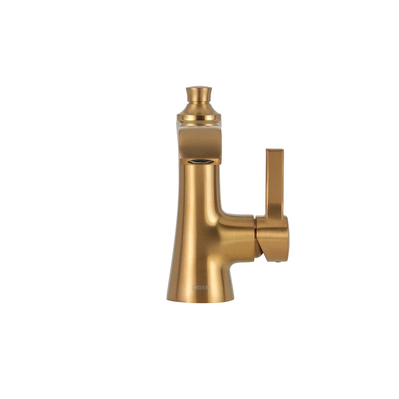 Voss Single Handle High Arc Bathroom Sink Faucet, Brushed Gold Y6117