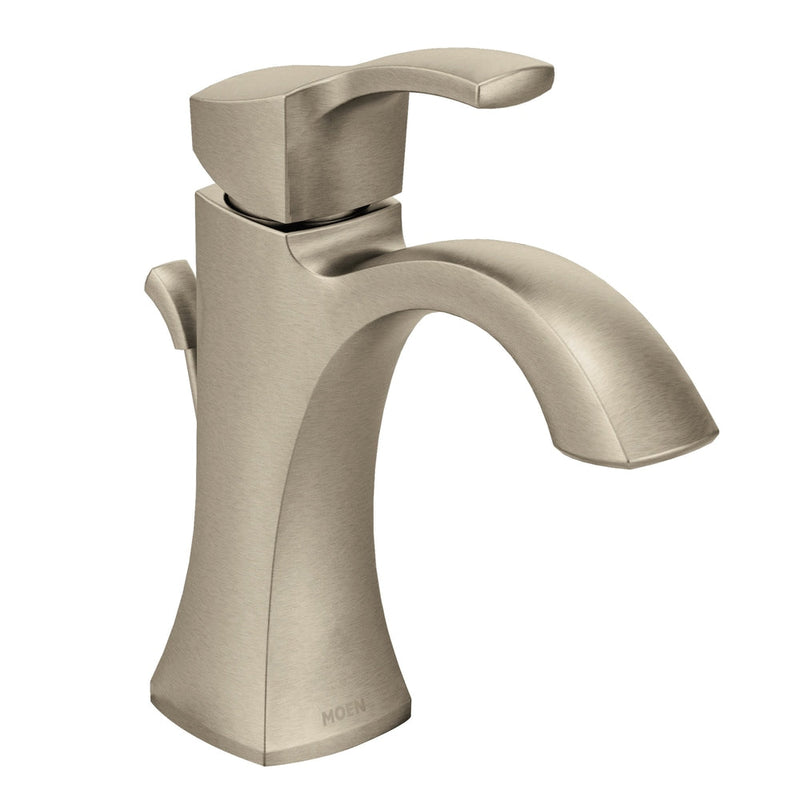 Voss Single Handle High Arc Single Hole Bathroom Sink Faucet, Brushed Nickel O2805