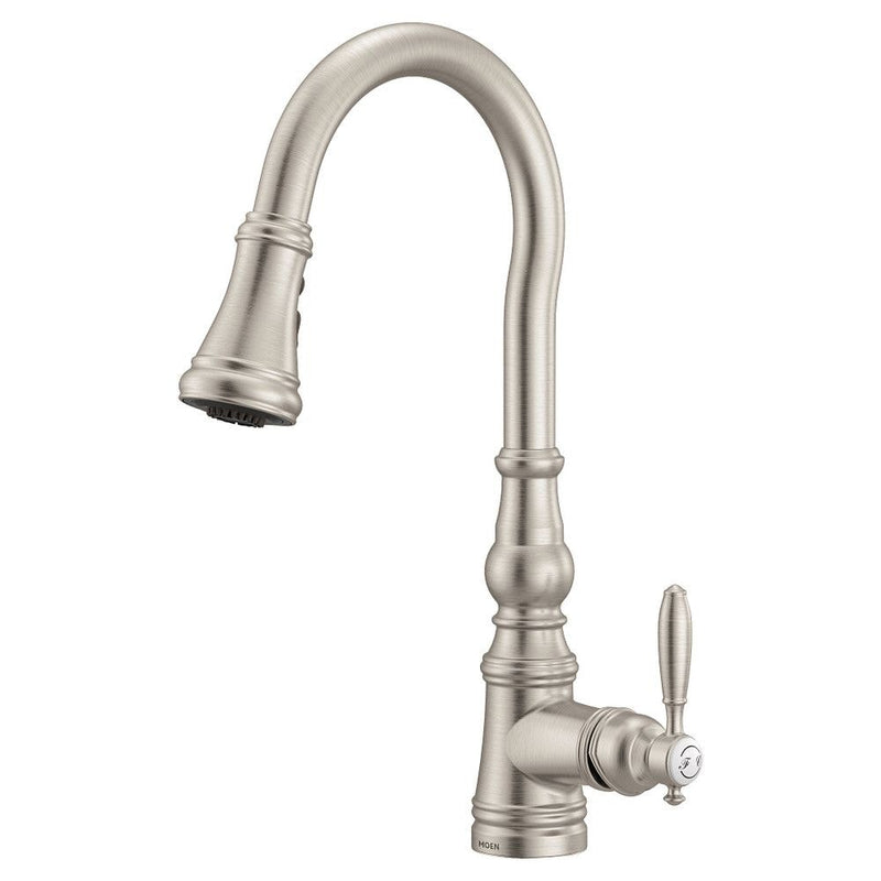 Weymouth Single Handle High Arc Pull Down Spot-Resist Sprayer Kitchen Faucet with Power Boost, Stainless Steel Y9184