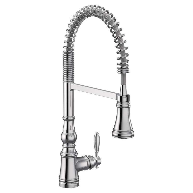 Weymouth Single Handle Pull Down Sprayer Kitchen Faucet with Power Clean, Chrome P8111