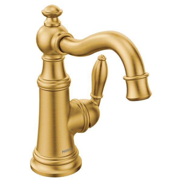 Weymouth Single Handle Single Hole Bathroom Sink Faucet, WaterSense Certified, Brushed Gold W3086